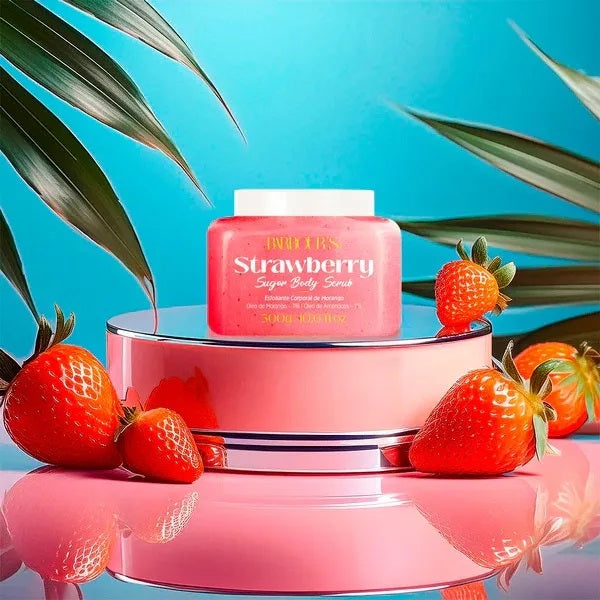 Esfoliante Corporal Morango Barbours 300g Pote Morango